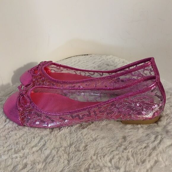 Karyn's Pink Clear Sequined Flats - Picture 8 of 8